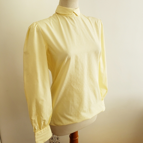 Vintage Allen Solly Dress Shirt / Pastel Yellow / Size 6 - Picture 1 of 7